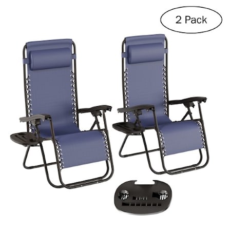 Hastings Home Zero Gravity Chairs - Blue, Set of 2 971219UEO